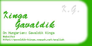 kinga gavaldik business card